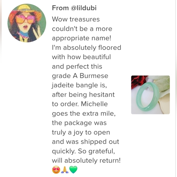 100% Authentic Icy Grade A Jadeite Jade Bangle Bracelet 57mm NWT - Picture 10 of 10